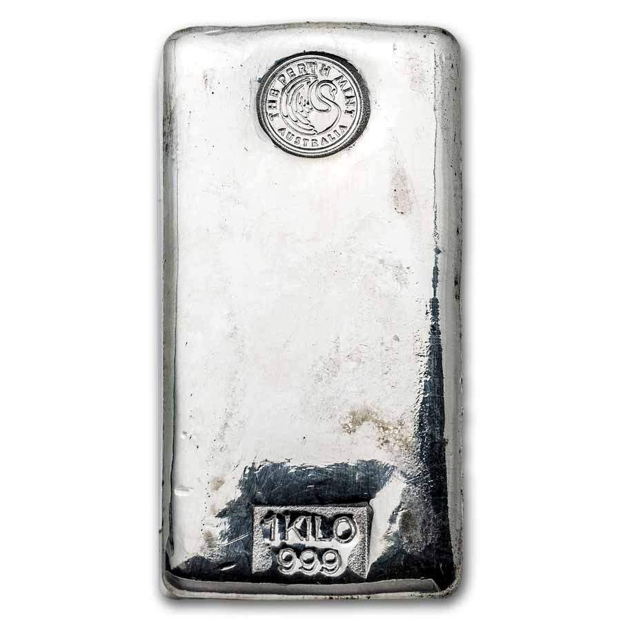 1 Kilo Perth Mint Silver Bar, .999 fine silver, Perth Mint
