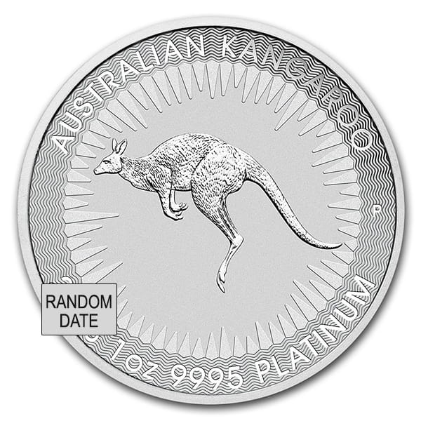 1 oz Australian Platinum Kangaroo Coin, 0.9995 fine silver, Perth Mint