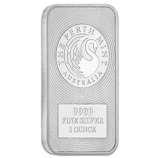 1 oz Perth Mint Silver Bar, .9999 fine silver, Perth Mint