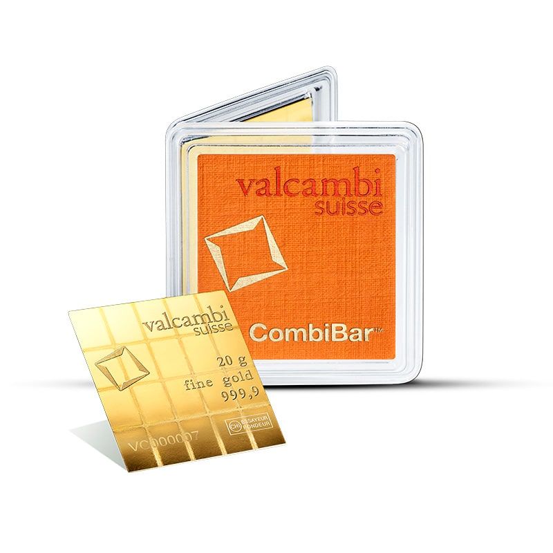 20 x 1 Gram Gold Valcambi CombiBar, .9999 fine gold, Valcambi