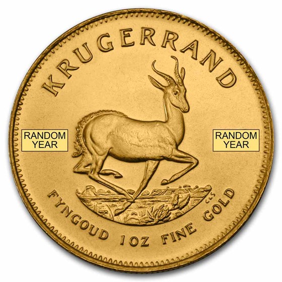 South African 1 oz Gold Krugerrand Coin (Random Year) image